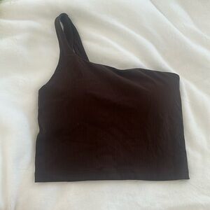 Lululemon brown ribbed one shoulder tank top